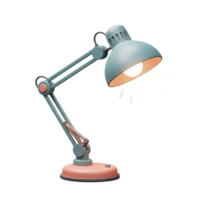 A teal and pink desk lamp illuminates with a visible light bulb, ideal for providing focused lighting. png