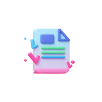 Stylized document is covered with colorful checkmarks and geometric shapes, representing verification and approval process for documents or form fillings. png
