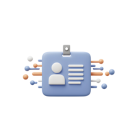 A light blue badge with person icon and data stripes is shown, representing identity or access for digital or physical access. png