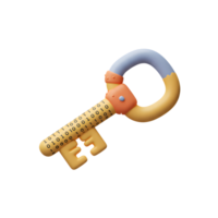uma desenho animado estilo chave com binário código Projeto é apresentado em a isolado fundo, adequado para digital ou tecnologia relacionado ilustrações. png