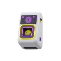 Futuristic fingerprint scanner displayed with a vibrant neon border is used to enhance secure identification. png