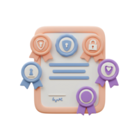 Stylized illustration of a certificate with seals and ribbons, suitable for demonstrating security and achievement. png