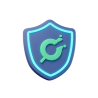 A blue shield featuring a stylized green letter C with glowing outline represents digital security and protection of data, suitable for websites and presentations. png