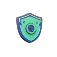 A green and blue shield with a circle in the center is depicted in this image, representing security or protection for various applications. png