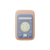 Fingerprint reader is scanning a fingerprint with glowing details, offering a secure access for safety purpose. png