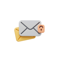 An illustration shows stacked email icons with an unlock icon, suggesting secured electronic communication, perfect for website or app graphics. png