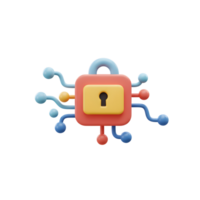 A colorful digital lock illustration depicts online security and protection of data in the digital age, making it ideal for cyber security resources. png