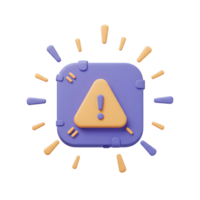 A yellow attention triangle icon on a blue square alerts users to a warning message, ideal for websites or mobile apps. png