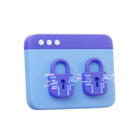 A website protected by two padlocks represents digital security and data protection, suggesting use for safeguarding online information. png