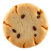 Close-up of a round cookie with sesame seeds on a transparent background png