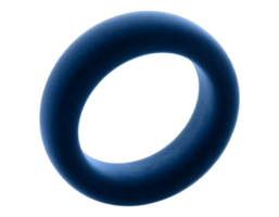 Abstract 3D Blue Torus on Transparent Background png