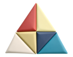 Colorful Triangular Puzzle Composition with Geometric Shapes png