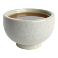 Close-up of a ceramic teacup filled with tea on a transparent background png