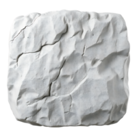 White Clay Block with Cracks and Textured Surface png