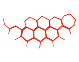 3D Render of Molecular Structure with Hexagonal Shapes png