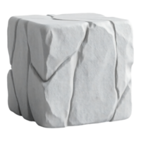 Realistic 3D Render of a White Ice Block png