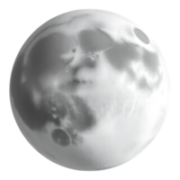 A realistic rendered moon surface with craters and shadows. png