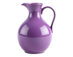 Purple Ceramic Pitcher with Handle on Transparent Background png