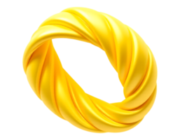 Yellow Twisted Ring 3D Render png