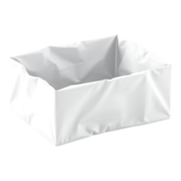 White rectangular open box isolated on transparent background png