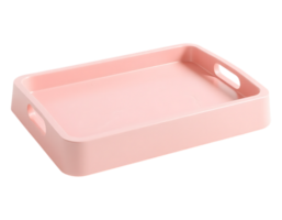 Pink Rectangular Serving Tray with Handles png