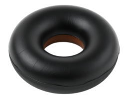 Black Donut-Shaped Pool Float on Transparent Background png