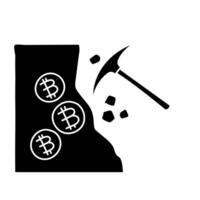 Bitcoin cryptocurrency mining concept black hand drawn icon vector