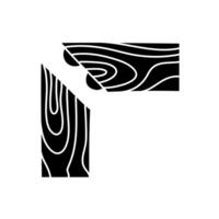 Corner wood joint using biscuit black hand drawn icon vector