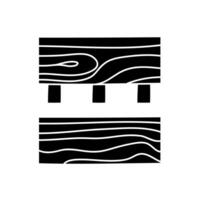 Wood pieces joint using dowels black hand drawn icon vector