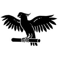 Cockatoo bird animal pet black hand drawn icon vector