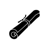 Parchment roll black hand drawn icon vector
