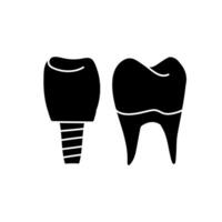 Denture false teeth black hand drawn icon vector