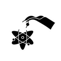 Artificially modified atom black hand drawn icon vector
