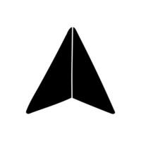black hand drawn icon map pin arrow head vector