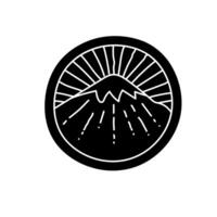 black hand drawn icon mountain icon vector