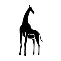black hand drawn icon giraffe vector