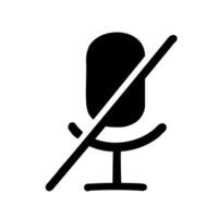 Microphone disabled black hand drawn icon vector