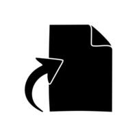 Upload document black hand drawn icon vector