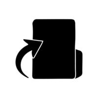 Upload folder black hand drawn icon vector