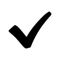 Check mark black hand drawn icon vector