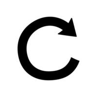 Clockwise rotating arrow black hand drawn icon vector
