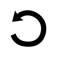 Counterclockwise rotating arrow black hand drawn icon vector