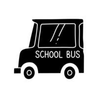 School bus black hand drawn icon vector