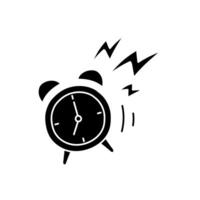 Alarm clock black hand drawn icon vector