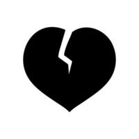 Broken heart shape black hand drawn icon vector