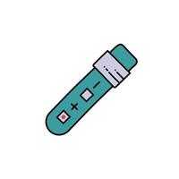 lab testing tube with positive and negative result hand drawn color illustration vector