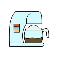 coffee machine instant coffee brewing hand drawn color illustration vector