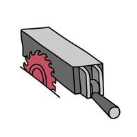 table saw and fence hand drawn color illustration vector