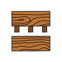 wood pieces joint using dowels hand drawn color illustration vector
