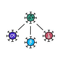 virus mutation concept hand drawn color illustration vector